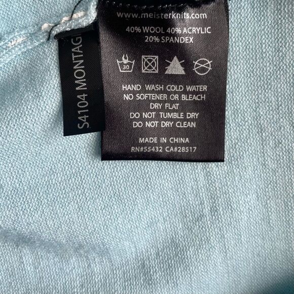 Meister Montage Winter Ski Blue Wool Spandex Blend Sweater Size M - Picture 10 of 10